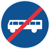 D11-1, Slut på påbjuden bana, körfält, väg eller led, för buss